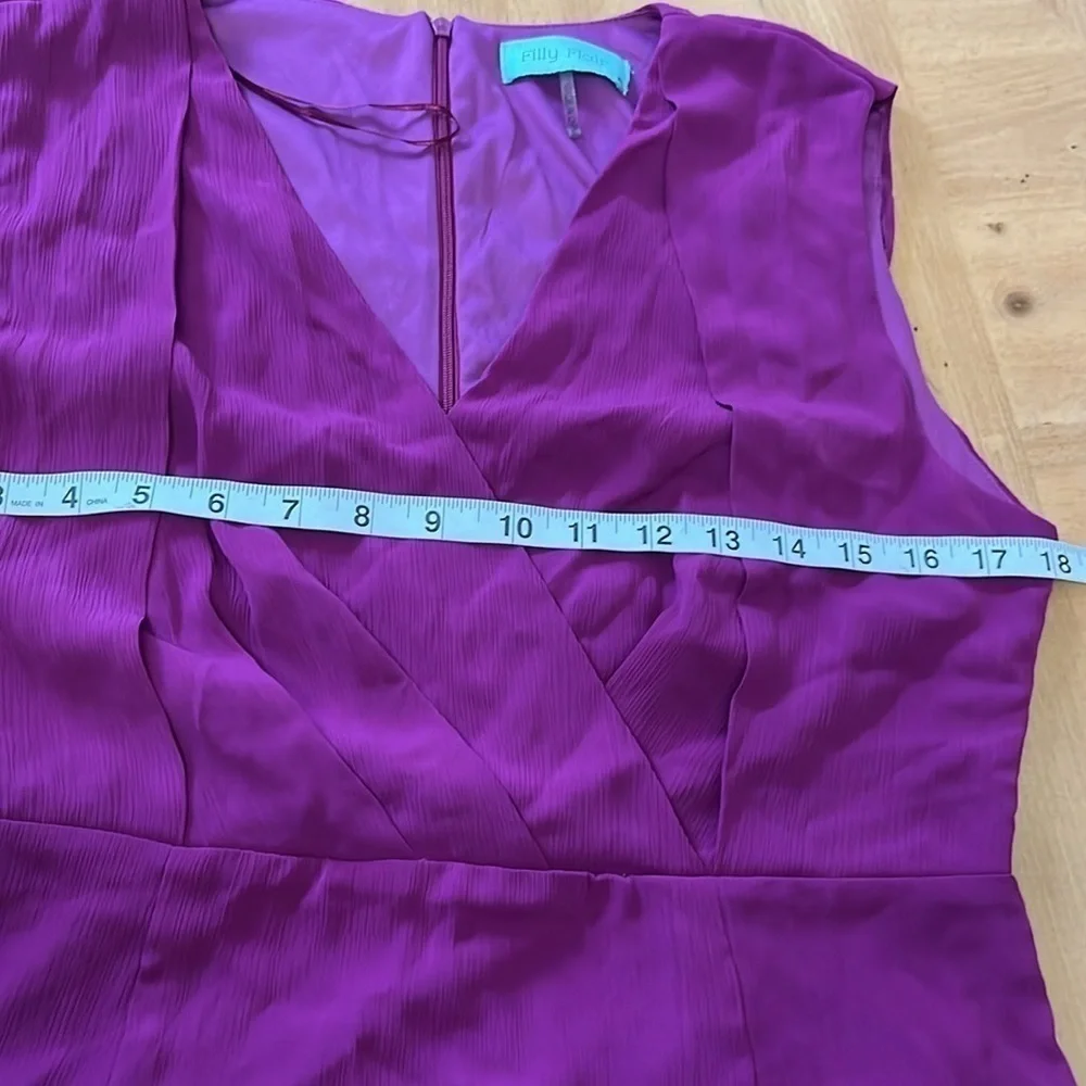 Filly Flair Fushia, Sleeveless, V-Neck, Long, Romantic Style Dress(165)